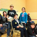 Grade 5 students Abby and Logan present to Luke at L.M Montgomery